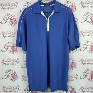 Mike weir shirt collared golf preppy Men's Classic Blue Polo Shirt